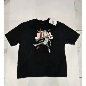 Nike Air Jordan Brand Jamming Frequency Black White Red T-Shirt Men's Sz XL